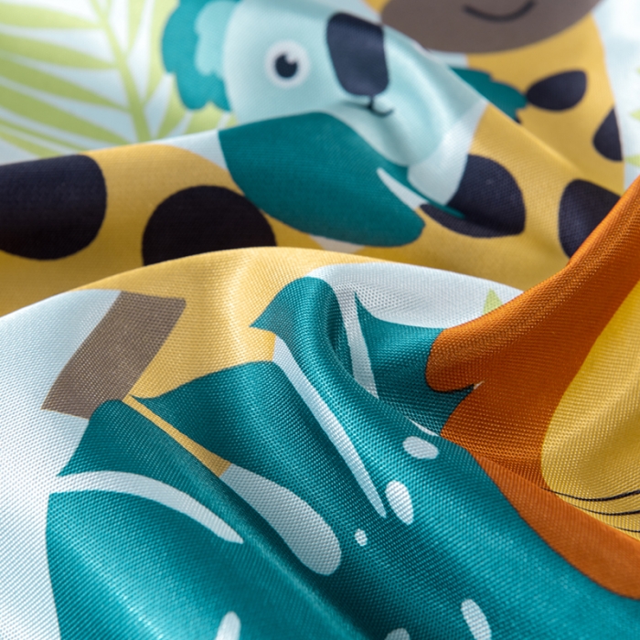 91家纺网 家纺一手货源 找家纺 小芽 2024新款冰凉丝印花凉席小清新系列 动物乐园