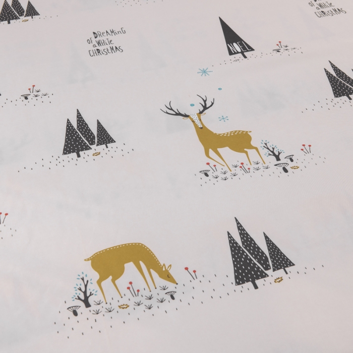 91家纺网 家纺一手货源 找家纺 小芽 2024新款冰凉丝印花凉席小清新系列 小鹿乱撞