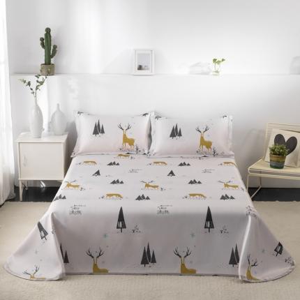 91家纺网 家纺一手货源 找家纺 小芽 2024新款冰凉丝印花凉席小清新系列 小鹿乱撞