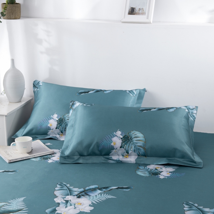 91家纺网 家纺一手货源 找家纺 小芽 2024新款冰凉丝印花凉席小清新系列 夏叶阴浓