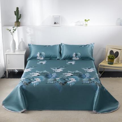 91家纺网 家纺一手货源 找家纺 小芽 2024新款冰凉丝印花凉席小清新系列 夏叶阴浓