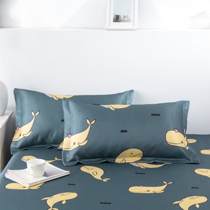 91家纺网 家纺一手货源 找家纺 小芽 2024新款冰凉丝印花凉席小清新系列 鲸梦