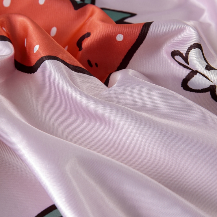 91家纺网 家纺一手货源 找家纺 小芽 2024新款冰凉丝印花凉席小清新系列 趣味草莓