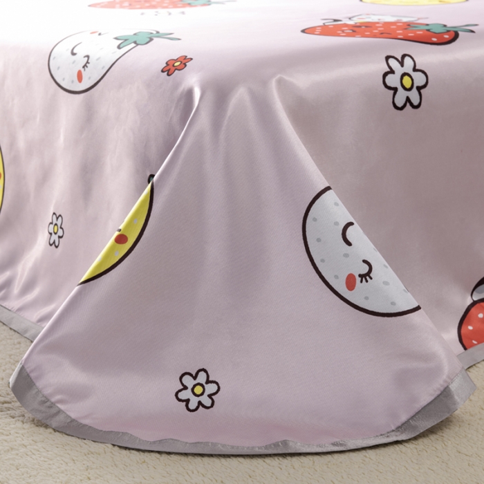 91家纺网 家纺一手货源 找家纺 小芽 2024新款冰凉丝印花凉席小清新系列 趣味草莓