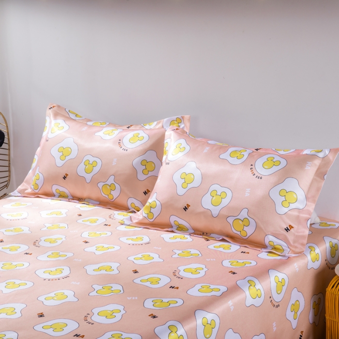 91家纺网 家纺一手货源 找家纺 小芽 迪士尼床单款冰丝凉席 蛋壳米奇玉