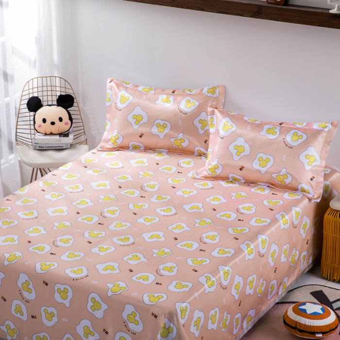 91家纺网 家纺一手货源 找家纺 小芽 迪士尼床单款冰丝凉席 蛋壳米奇玉