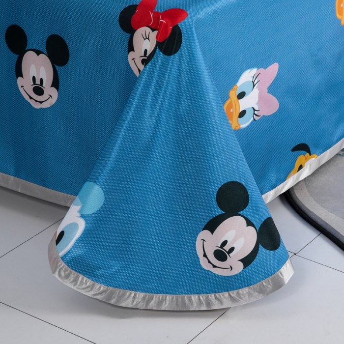 91家纺网 家纺一手货源 找家纺 小芽 迪士尼床单款冰丝凉席 米奇米妮蓝