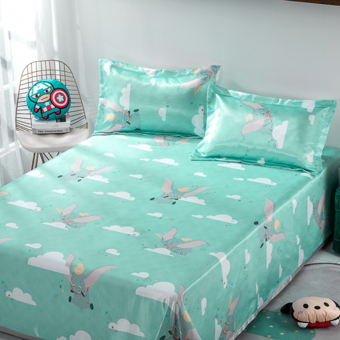 91家纺网 家纺一手货源 找家纺 小芽 迪士尼床单款冰丝凉席 小飞象