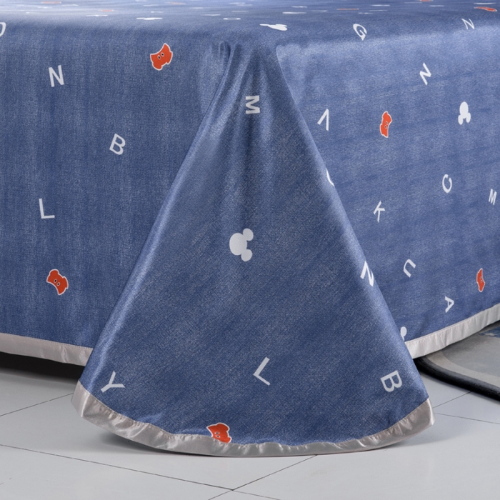 91家纺网 家纺一手货源 找家纺 小芽 迪士尼床单款冰丝凉席 字母米奇