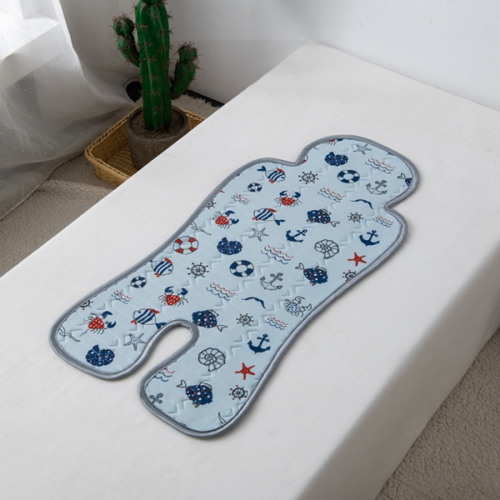 91家纺网 家纺一手货源 找家纺 小芽 2024新款儿童冰感丝乳胶凉席推车款 航海日记