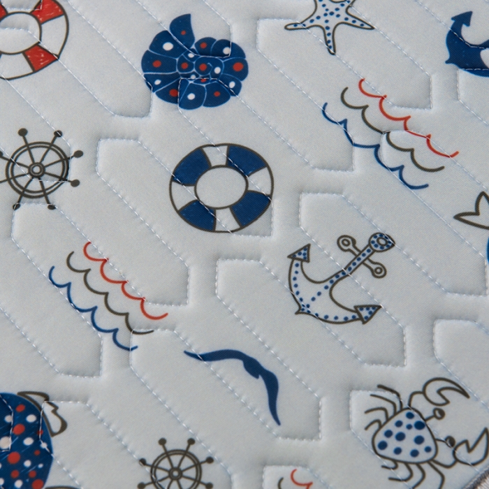 91家纺网 家纺一手货源 找家纺 小芽 2024新款儿童冰感丝乳胶凉席推车款 航海日记