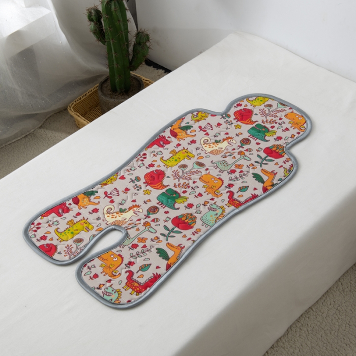 91家纺网 家纺一手货源 找家纺 小芽 2024新款儿童冰感丝乳胶凉席推车款 恐龙乐园