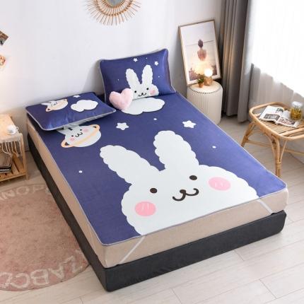 91家纺网 家纺一手货源 找家纺 佰亿莱2024新款数码印花卡通大版数码冰丝席凉席 乖乖兔