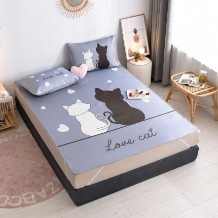 91家纺网 家纺一手货源 找家纺 佰亿莱2024新款数码印花卡通大版数码冰丝席凉席 黑白猫