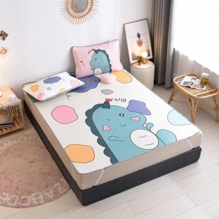 91家纺网 家纺一手货源 找家纺 佰亿莱2024新款数码印花卡通大版数码冰丝席凉席 恐龙宝贝