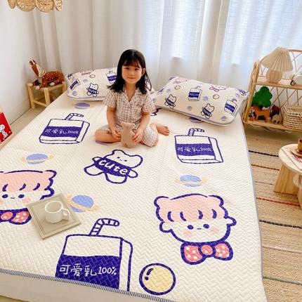 夏季空调软席三件套冰丝软席天丝凉席卡通软床垫子竹席藤席可机洗