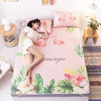 91家纺网 家纺一手货源 找家纺 北纬27度 2020新款ins养生纳米纤维冰丝席 粉鸟