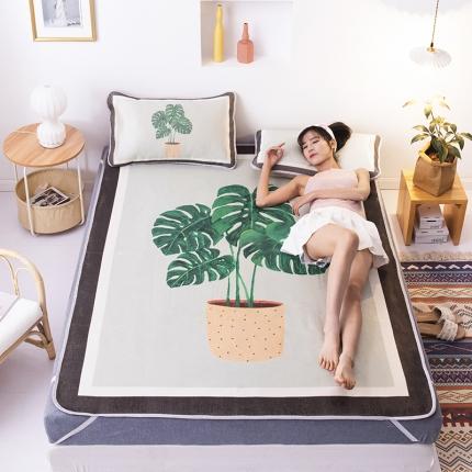 北纬27度 2020新款ins养生纳米纤维冰丝席 绿色心情