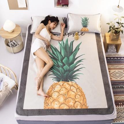 91家纺网 家纺一手货源 找家纺 北纬27度 2020新款ins养生纳米纤维冰丝席 时尚菠萝