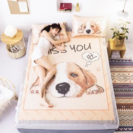 91家纺网 家纺一手货源 找家纺 北纬27度 2020新款ins养生纳米纤维冰丝席 幸运萌狗