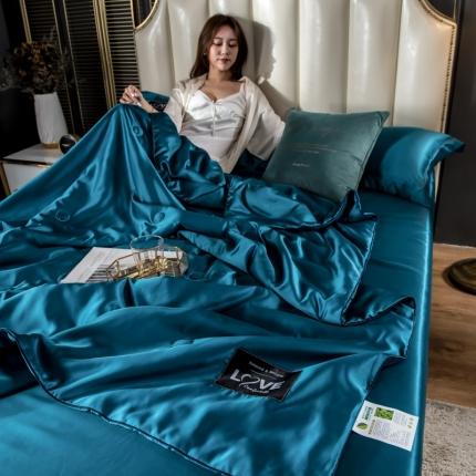 丽莱美家纺2024爆款天丝夏被 孔雀蓝