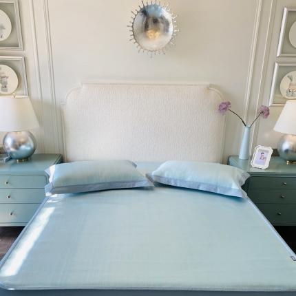 91家纺网 家纺一手货源 找家纺 （总）本希 2020新款可水洗冰丝凉席提花床笠系列实拍图