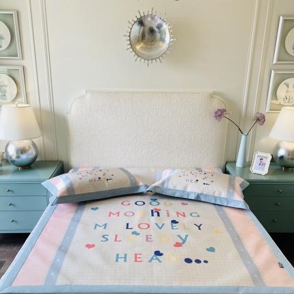 91家纺网 家纺一手货源 找家纺 本希 2020新款高端可水洗冰丝凉席提花系列实拍图 多彩子母