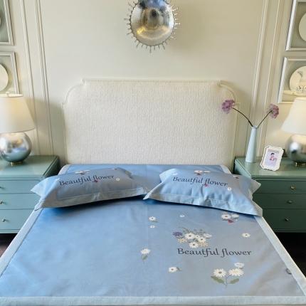 91家纺网 家纺一手货源 找家纺 本希 2020新款高端可水洗冰丝凉席提花系列实拍图 秘密花园