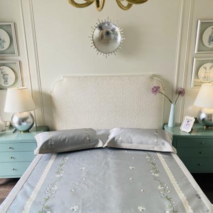 本希 2020新款高端可水洗冰丝凉席提花系列实拍图 蔷薇物语