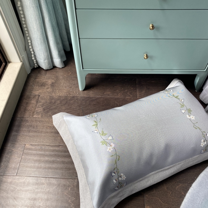 91家纺网 家纺一手货源 找家纺 本希 2020新款高端可水洗冰丝凉席提花系列实拍图 蔷薇物语