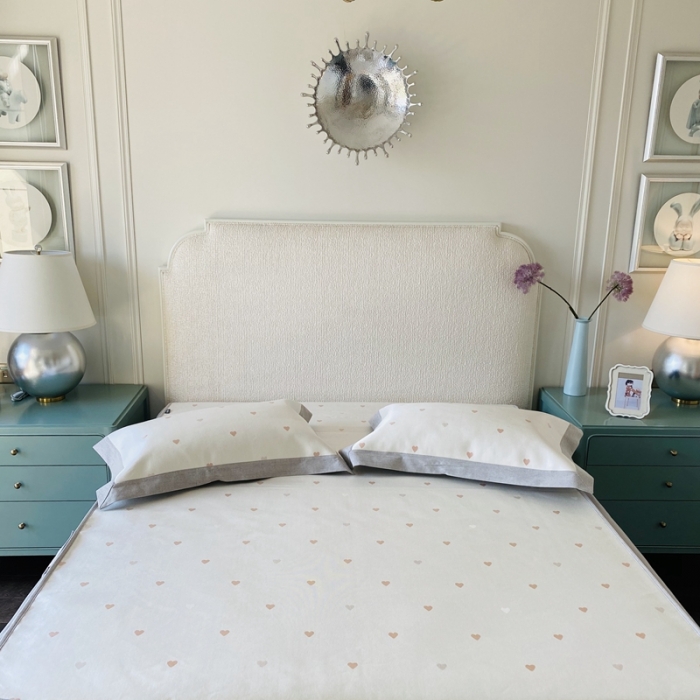 91家纺网 家纺一手货源 找家纺 本希2020可水洗冰丝凉席提花床笠系列实拍图小爱心床笠-黄