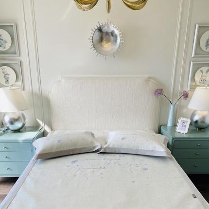 本希 2020高端可水洗冰丝凉席提花系列实拍图贝壳物语-蓝