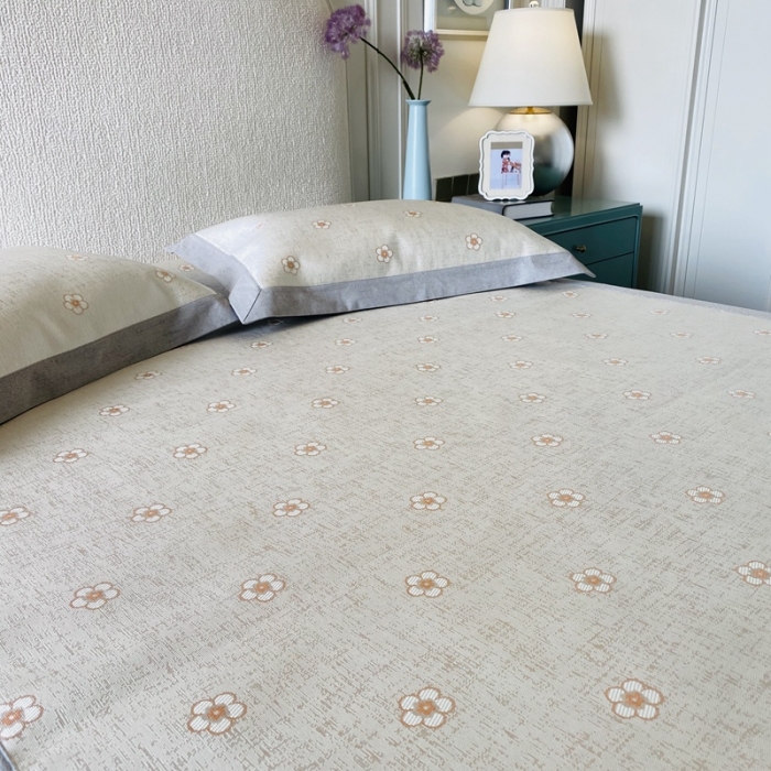 91家纺网 家纺一手货源 找家纺 本希 2020新款高端可水洗冰丝凉席提花系列实拍图太阳花-黄