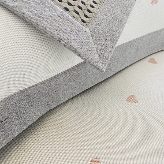 91家纺网 家纺一手货源 找家纺 本希 2020高端可水洗冰丝凉席提花系列实拍图小爱心-淡雅黄