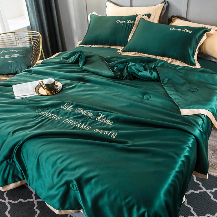 91家纺网 家纺一手货源 找家纺 （总）骏腾 2022新款水洗真丝夏被四件套天丝