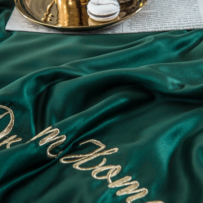 91家纺网 家纺一手货源 找家纺 骏腾 2022新款水洗真丝夏被四件套 简爱-水绿