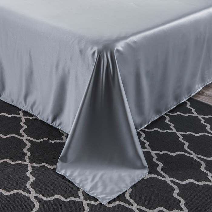 91家纺网 家纺一手货源 找家纺 骏腾 2022新款水洗真丝夏被四件套 简爱-银灰