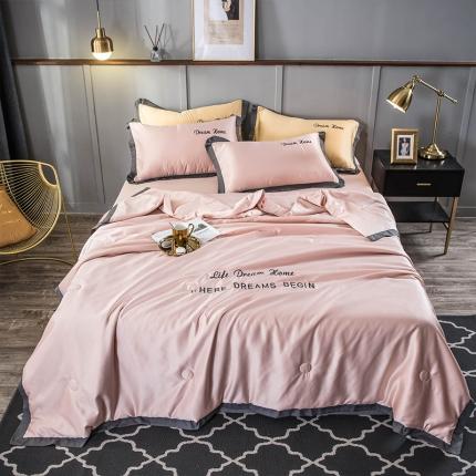 91家纺网 家纺一手货源 找家纺 （总）骏腾 2022新款水洗真丝夏被四件套天丝