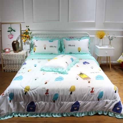 91家纺网 家纺一手货源 找家纺 （总）润缦 2020新款超柔水洗棉夏被四件套