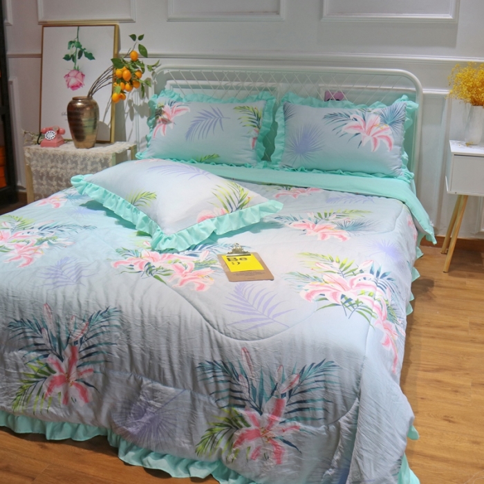 91家纺网 家纺一手货源 找家纺 （总）润缦 2020新款超柔水洗棉夏被四件套