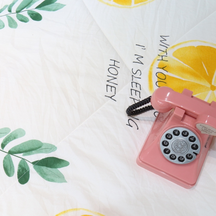 91家纺网 家纺一手货源 找家纺 润缦 2020新款超柔水洗棉夏被四件套 黄橙子