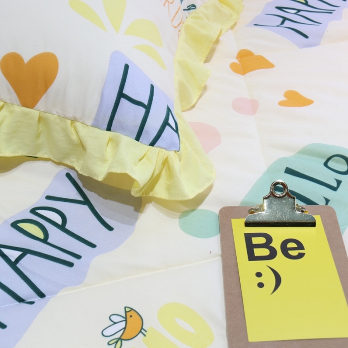 91家纺网 家纺一手货源 找家纺 润缦 2020新款超柔水洗棉夏被四件套 快乐小鸟