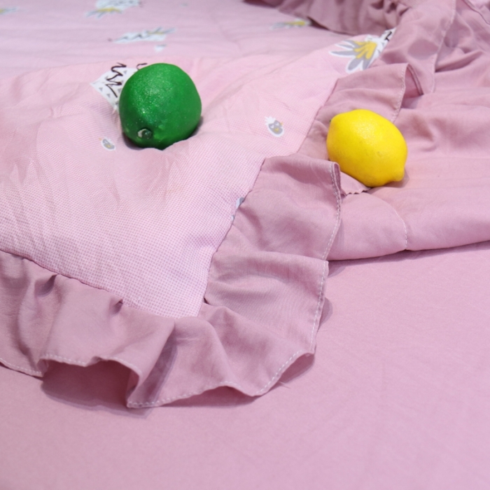 91家纺网 家纺一手货源 找家纺 润缦 2020新款超柔水洗棉夏被四件套 小菠萝
