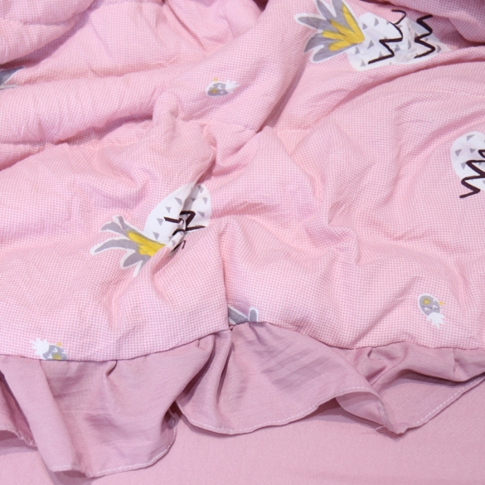 91家纺网 家纺一手货源 找家纺 润缦 2020新款超柔水洗棉夏被四件套 小菠萝