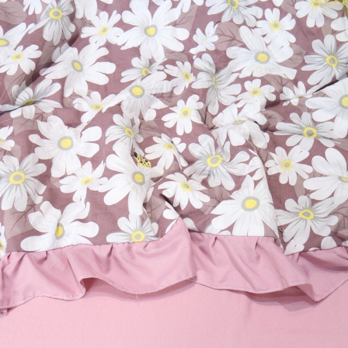 91家纺网 家纺一手货源 找家纺 润缦 2020新款超柔水洗棉夏被四件套 小雏菊豆沙