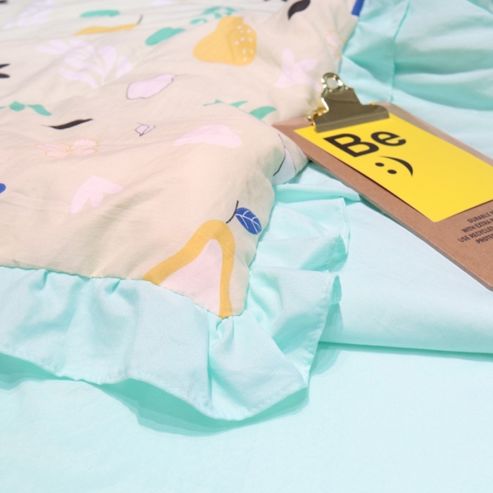 91家纺网 家纺一手货源 找家纺 润缦 2020新款超柔水洗棉夏被四件套 小清新