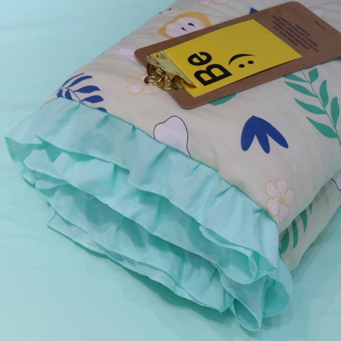 91家纺网 家纺一手货源 找家纺 润缦 2020新款超柔水洗棉夏被四件套 小清新