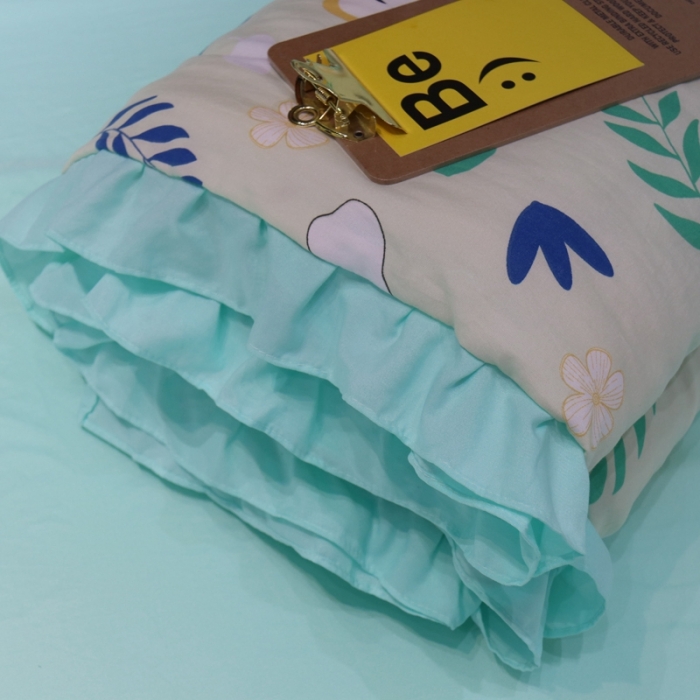 91家纺网 家纺一手货源 找家纺 润缦 2020新款超柔水洗棉夏被四件套 小清新