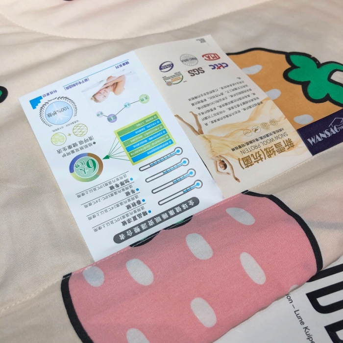 91家纺网 家纺一手货源 找家纺 润缦 2020新款纯棉全棉精梳棉夏被 白草莓