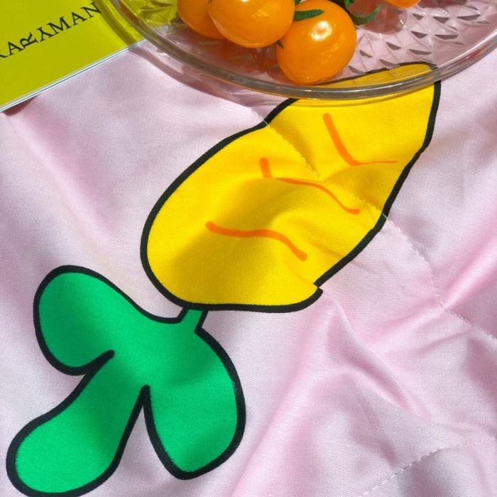 91家纺网 家纺一手货源 找家纺 润缦 2020新款纯棉全棉精梳棉夏被 胡萝卜粉